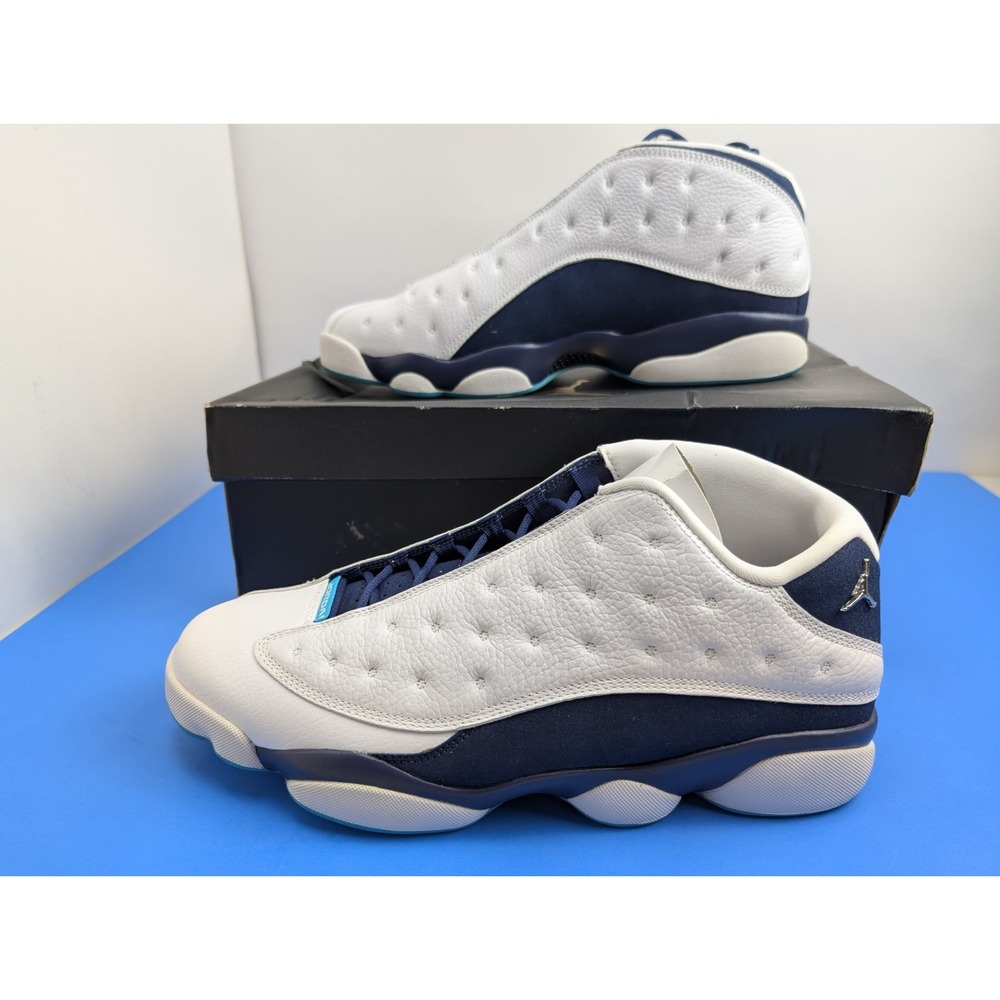 Mens Size 13 - Nike Air Jordan 13 Retro Low Hornets White Blue (310810-107)